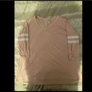 Juniors Pink 3/4 Sleeve Top